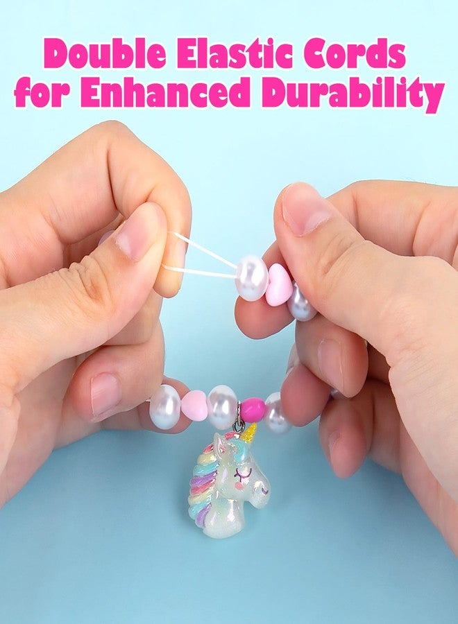 Niceup 6PCS Unicorn Bracelets Party Favor for Girls 4-6 Kids Jewelry Gift with Unicorn Ice Cream Cupcake Rainbow Popsicle Cloud Pendant for Birthday Party Gifts Dress-up Play Jewelry - Image 3